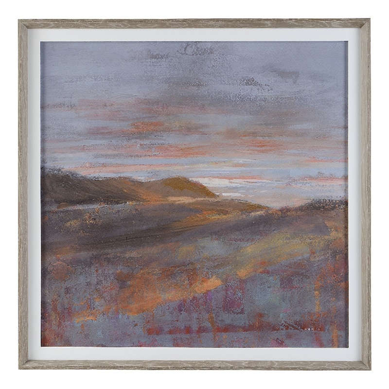 Uttermost Dawn On The Hills Linen and Wood Framed Print in Multi-Color
