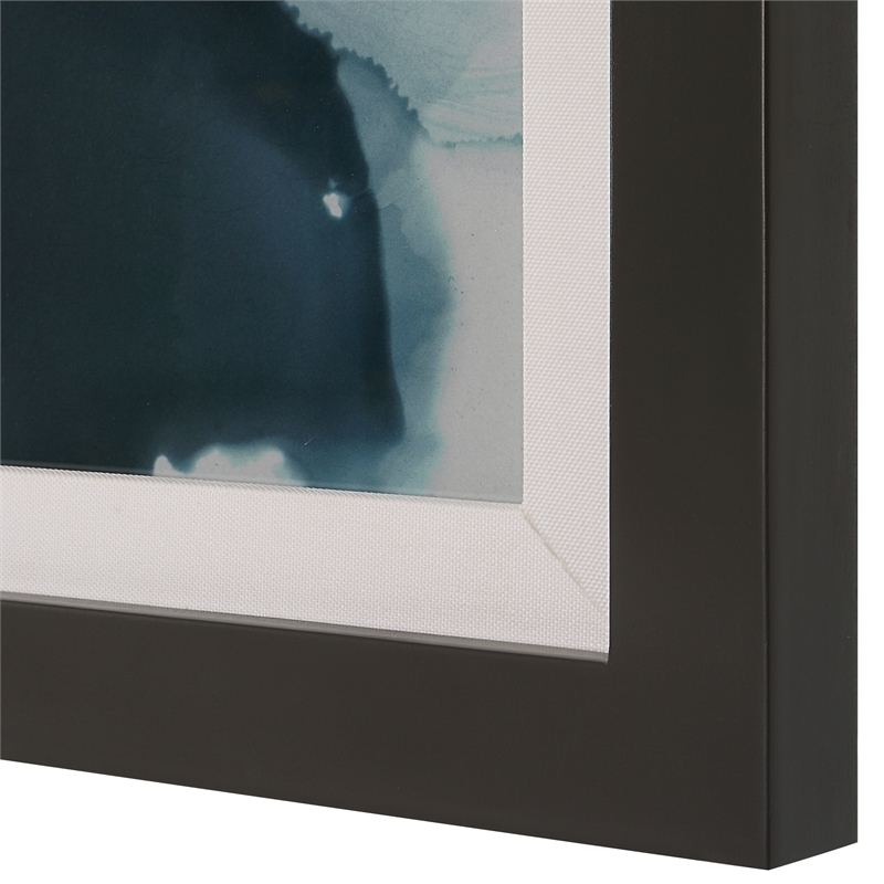 Uttermost Telescopic Abstract Framed Prints in Black/Blue/Brown/White (Set of 2)