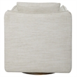 Uttermost Corben Farmhouse Wood and Fabric Swivel Armchair in Off White