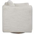 Uttermost Corben Farmhouse Wood and Fabric Swivel Armchair in Off White