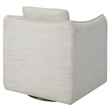 Uttermost Corben Farmhouse Wood and Fabric Swivel Armchair in Off White