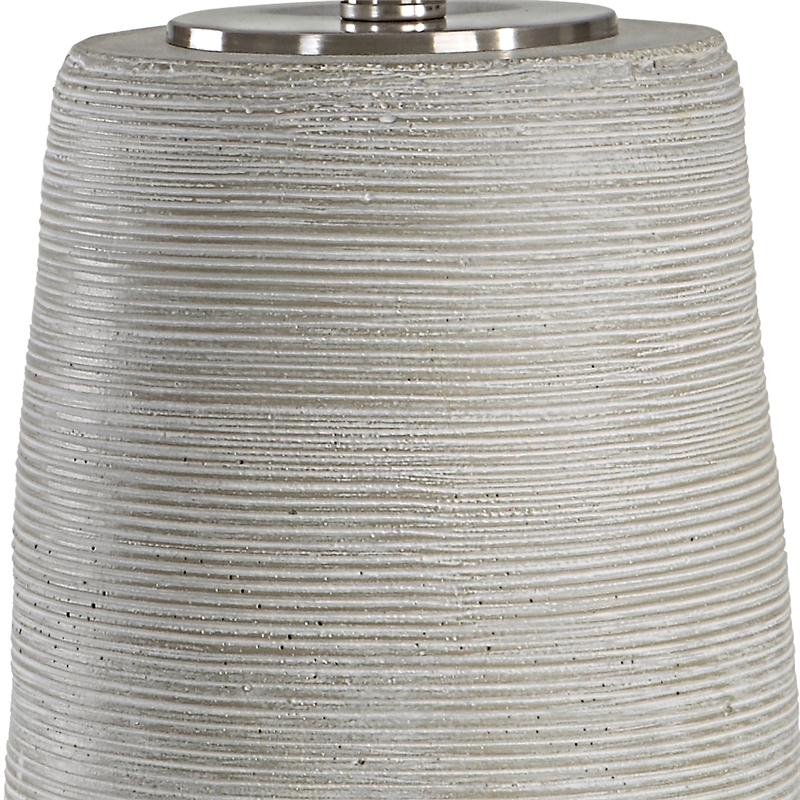 Uttermost Mountainscape Steel and Ceramic Table Lamp in Nickel/Gray/Off White
