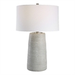 Uttermost Mountainscape Steel and Ceramic Table Lamp in Nickel/Gray/Off White