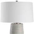 Uttermost Mountainscape Steel and Ceramic Table Lamp in Nickel/Gray/Off White
