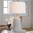 Uttermost Scouts Farmhouse Steel and Ceramic Table Lamp in Gray/Off White
