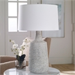 Uttermost Scouts Farmhouse Steel and Ceramic Table Lamp in Gray/Off White