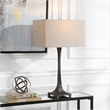 Uttermost Reydan Transitional Fabric and Cast Iron Table Lamp in Black