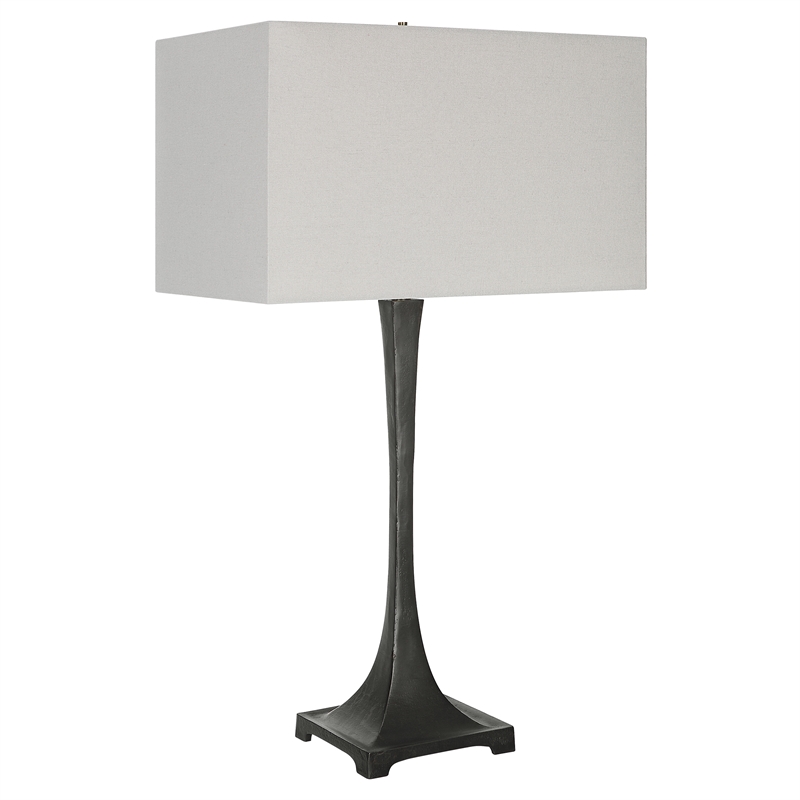Uttermost Reydan Transitional Fabric and Cast Iron Table Lamp in Black