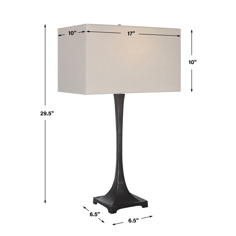 Uttermost Reydan Transitional Fabric and Cast Iron Table Lamp in Black