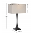Uttermost Reydan Transitional Fabric and Cast Iron Table Lamp in Black