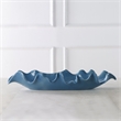 Uttermost Ruffled Feathers Earthenware Ceramic and Glaze Bowl in Blue