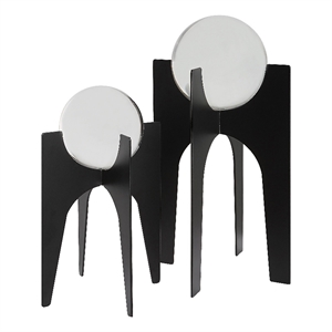 Uttermost Ellianna Contemporary Crystal and Metal Spheres in Black (Set of 2)