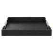 Uttermost Wessex Contemporary MDF Wood and Faux Shagreen Tray in Black