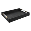 Uttermost Wessex Contemporary MDF Wood and Faux Shagreen Tray in Black