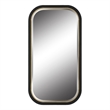 Uttermost Nevaeh Rectangle Contemporary Metal and MDF Mirror in Black/Gold
