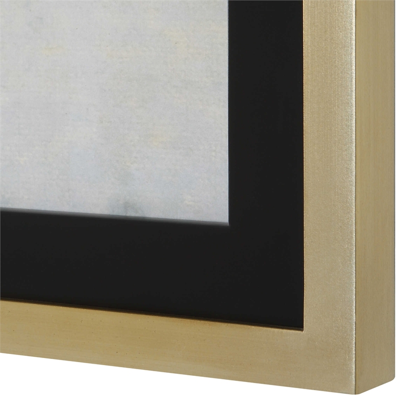Uttermost Gilded Horizon Wood Paper and Glass Print in Black/Brown/Gold/Gray