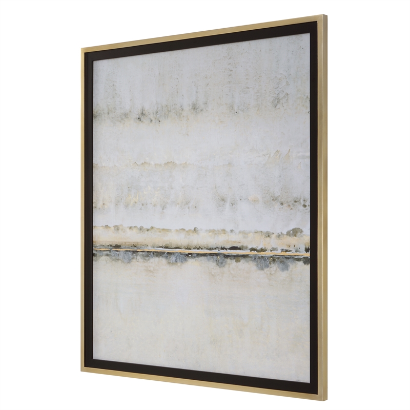 Uttermost Gilded Horizon Wood Paper and Glass Print in Black/Brown/Gold/Gray