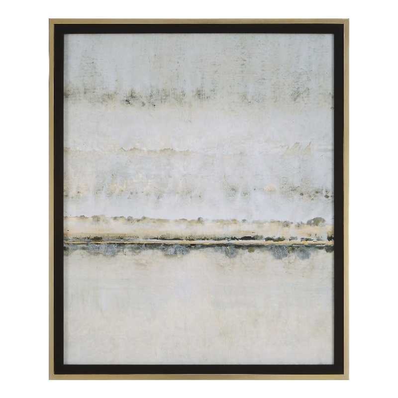 Uttermost Gilded Horizon Wood Paper and Glass Print in Black/Brown/Gold/Gray