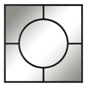 Uttermost Spurgeon Square Transitional MDF and Metal Window Mirror in Black