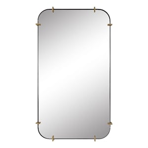 Uttermost Pali Contemporary MDF and Metal Mirror in Black/Gold
