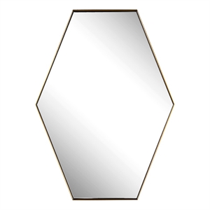 Uttermost Ankara Hexagon Metal MDF and Glass Mirror in Brass/Gold