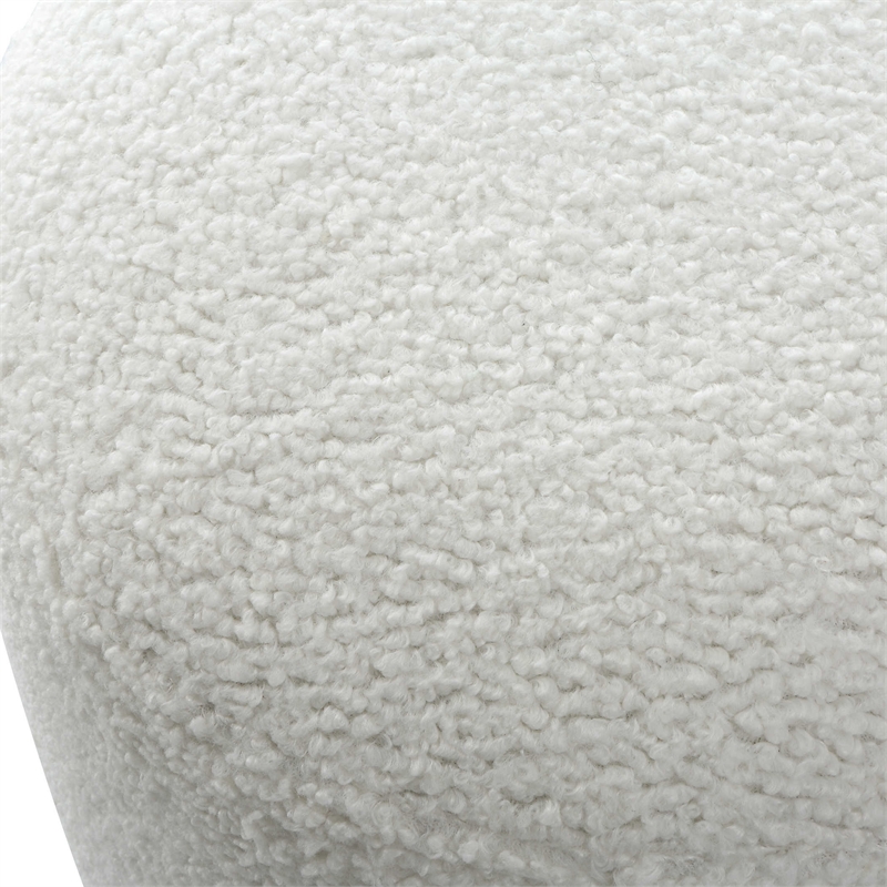 Uttermost Avila Contemporary Wood Foam and Fabric Ottoman in White