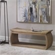 Uttermost Connor Contemporary Reclaimed Elm Wood Bench in Woodtone Brown