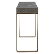 Uttermost Kea Contemporary MDF Ash Veneer Iron Console Table in Brass/Woodtone