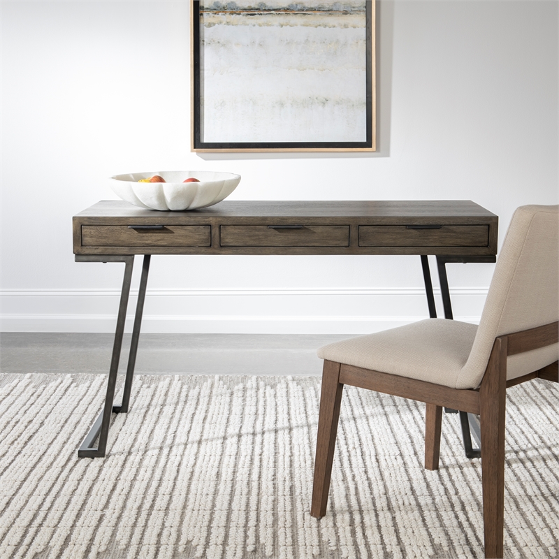 Uttermost Comrade Contemporary Wood and Metal Desk in Woodtone Gray