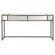 Uttermost Reflect Transitional Metal Glass and MDF Console Table in Gold