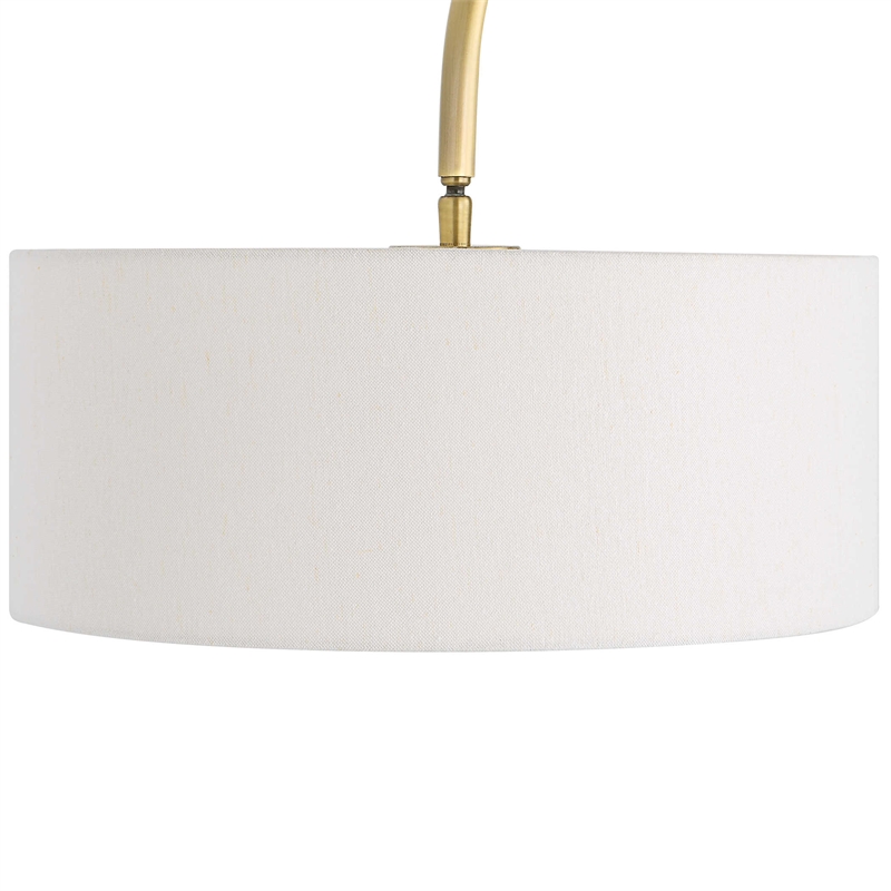 Uttermost Huxford Transitional Metal Marble Fabric Arch Floor Lamp in Brass/Gold