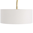 Uttermost Huxford Transitional Metal Marble Fabric Arch Floor Lamp in Brass/Gold