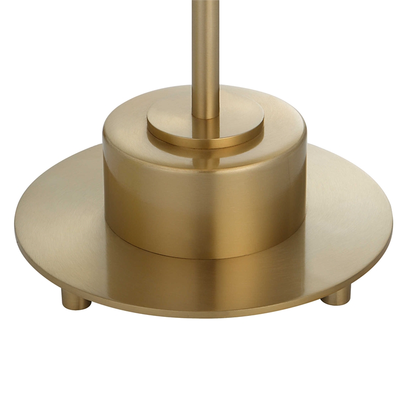 Uttermost Prominence Contemporary Metal and Fabric Floor Lamp in Brass/Gold