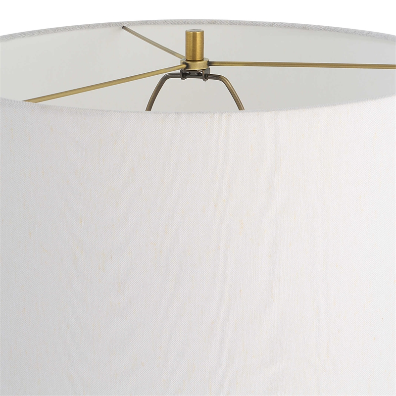 Uttermost Prominence Contemporary Metal and Fabric Floor Lamp in Brass/Gold