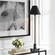 Uttermost Pilot Contemporary Metal and Marble Buffet Lamp in Black