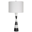 Uttermost Bandeau Contemporary Rice Stone and Resin Table Lamp in Black/White