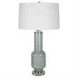 Uttermost Imperia Contemporary Crystal Glass Iron Fabric Table Lamp in Blue/Gray
