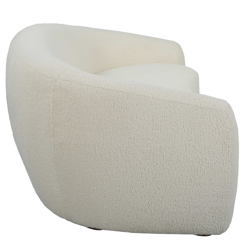 Uttermost Capra Contemporary Fabric and Wood Art Deco Sofa in White