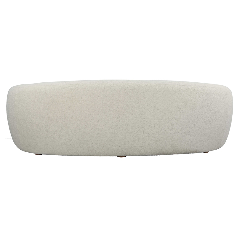 Uttermost Capra Contemporary Fabric and Wood Art Deco Sofa in White