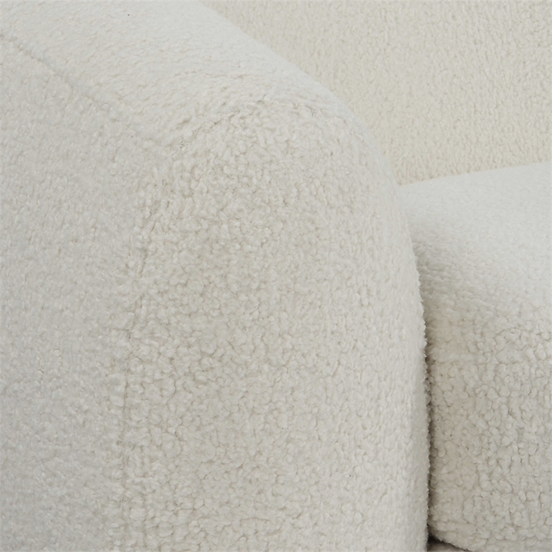Uttermost Capra Contemporary Fabric and Wood Art Deco Sofa in White