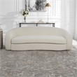 Uttermost Capra Contemporary Fabric and Wood Art Deco Sofa in White