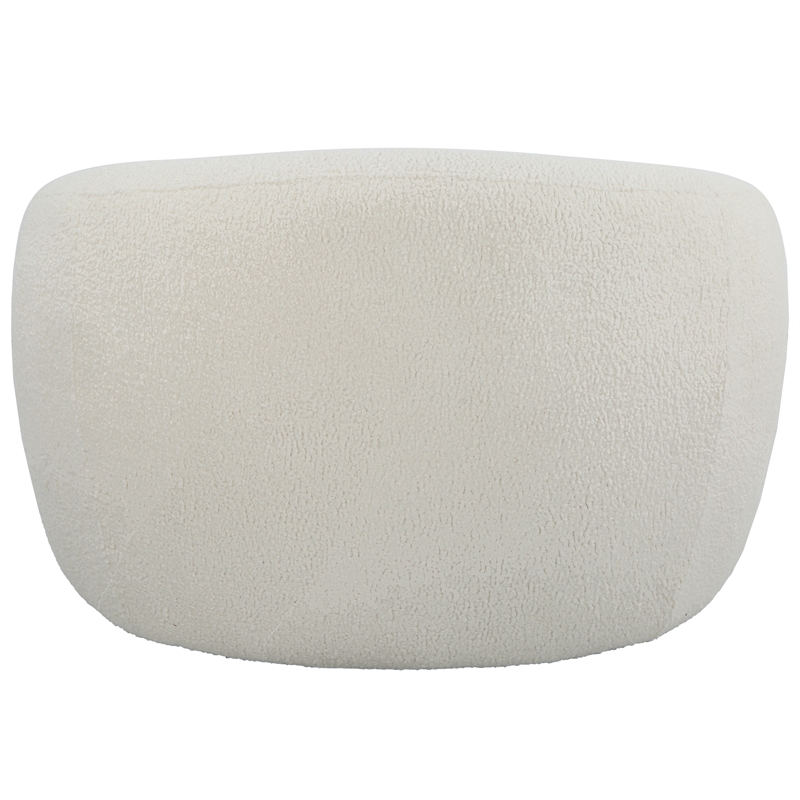 Uttermost Capra Contemporary Fabric and Wood Art Deco Swivel Chair in White