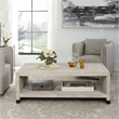 Uttermost Bosk Farmhouse Wood and Steel Coffee Table in Woodtone Brown