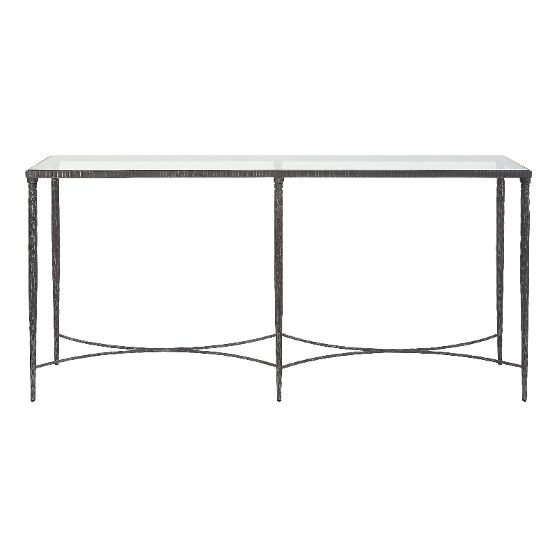 Uttermost Washington Tempered Glass and Metal Console Table in Black