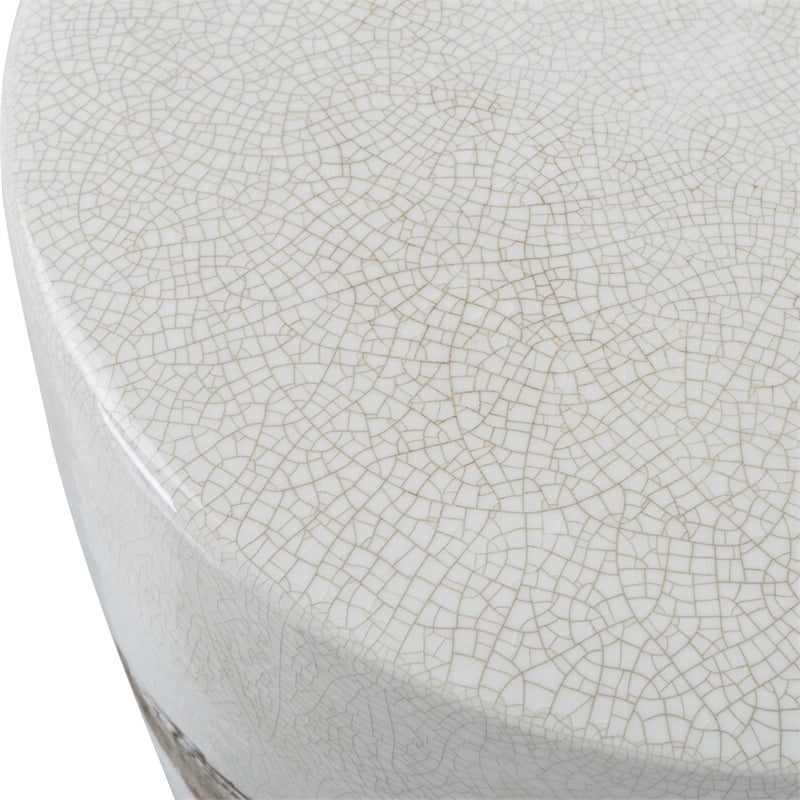 Uttermost Comanche Farmhouse Ceramic Garden Stool in Off White Finish