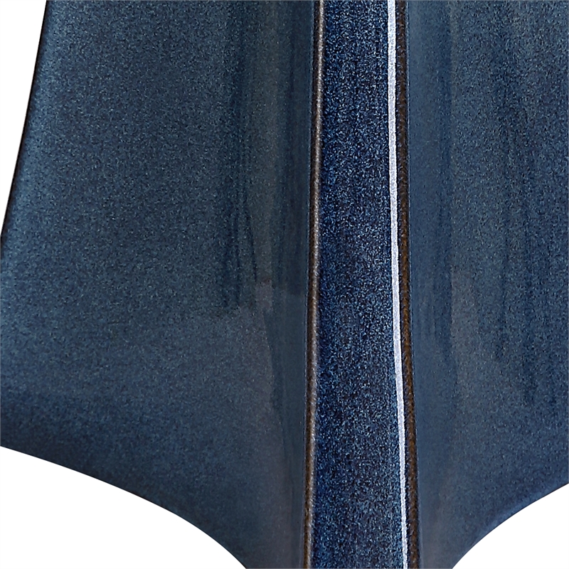Uttermost Teramo 1-Light Ceramic & Fabric Table Lamp in White/Distressed Blue