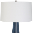 Uttermost Teramo 1-Light Ceramic & Fabric Table Lamp in White/Distressed Blue