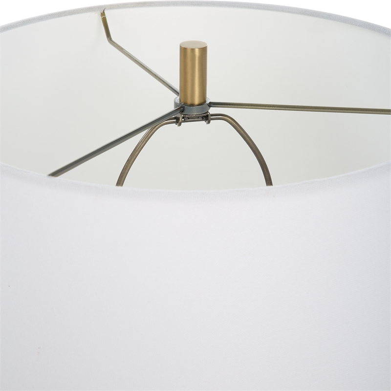 Uttermost Trentino 1-Light Glass & Fabric Table Lamp in White/Emerald Green