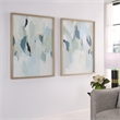 Uttermost Seabreeze Coastal Wood Canvas Fabric Prints in Blue/Gray (Set of 2)
