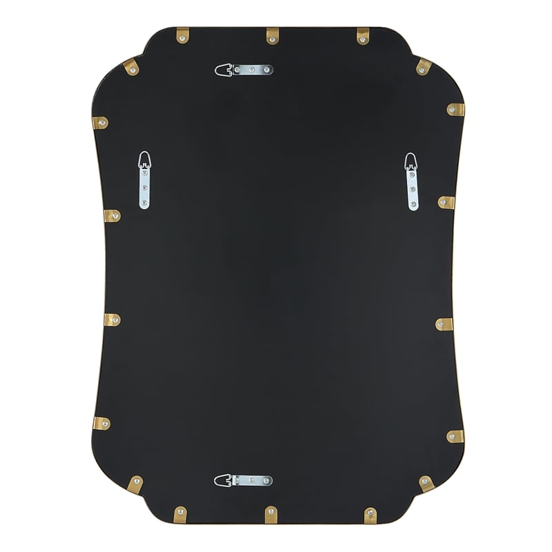 Uttermost Athena Curved Traditional Stainless Steel Mirror in Brushed Brass